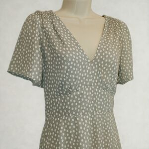 Abercrombie & Fitch Green Polka Dot Ruffle Hem Mini Dress – Women’s XS